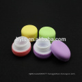 colored food macaron style lip balm container